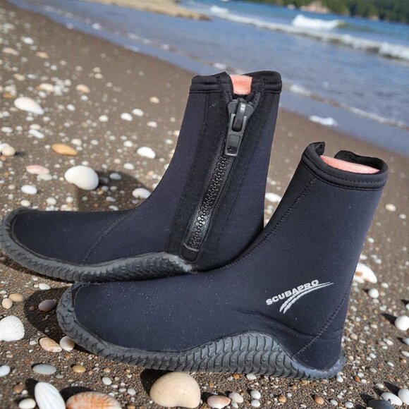 Scubapro 5mm Neoprene Wetsuit Ankle-Zip Dive Boots S7 - Picture 1 of 11
